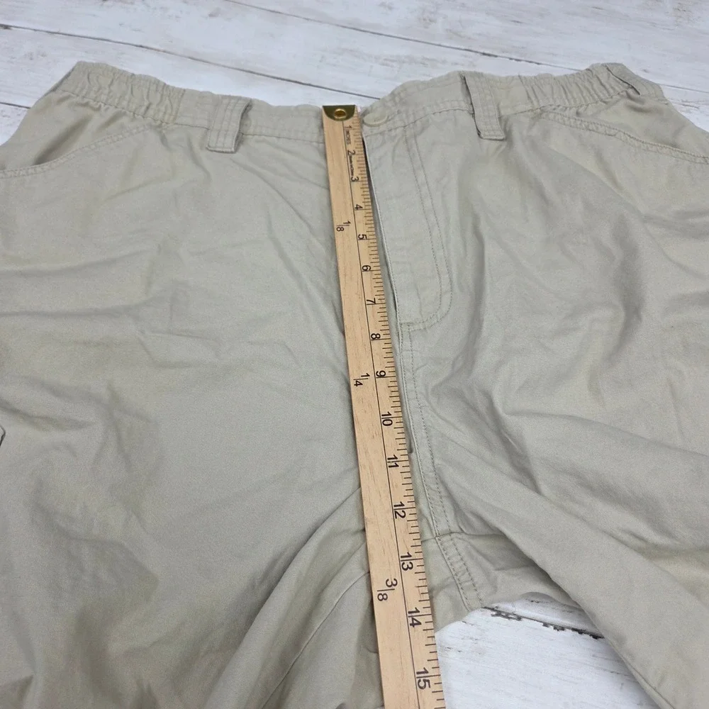 Alpine Design 945S9M11 Cargo Shorts Men XL Tan Cotton Elastic Waist Utility